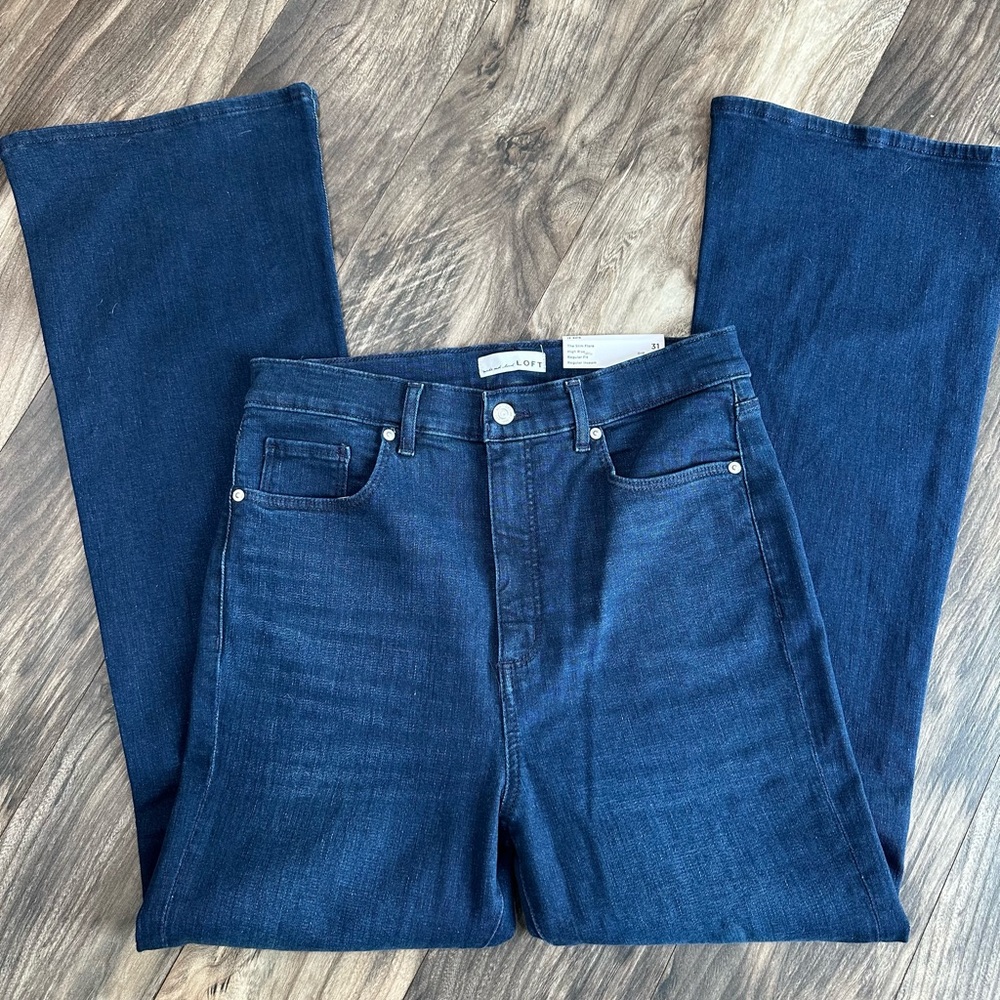 NWT LOFT Skinny Flare Dark Wash Jeans